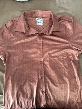 Men's Peach Button-Up Dress Shirt